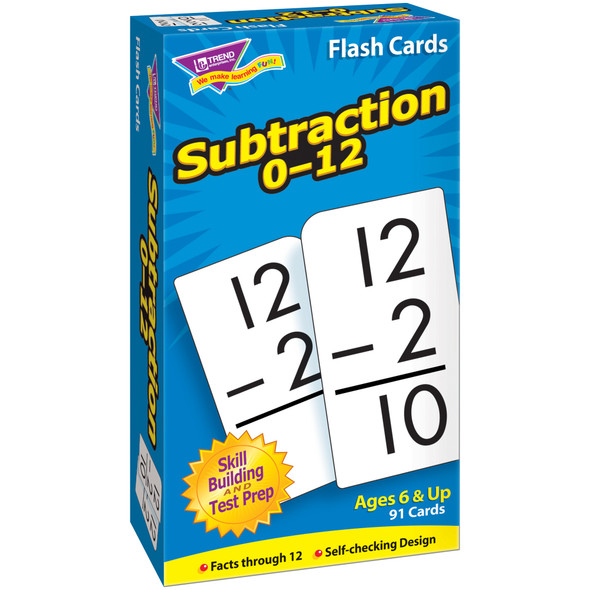 Subtraction 0-12 Skill Drill Flash Cards, 3 Sets - T-53103BN
