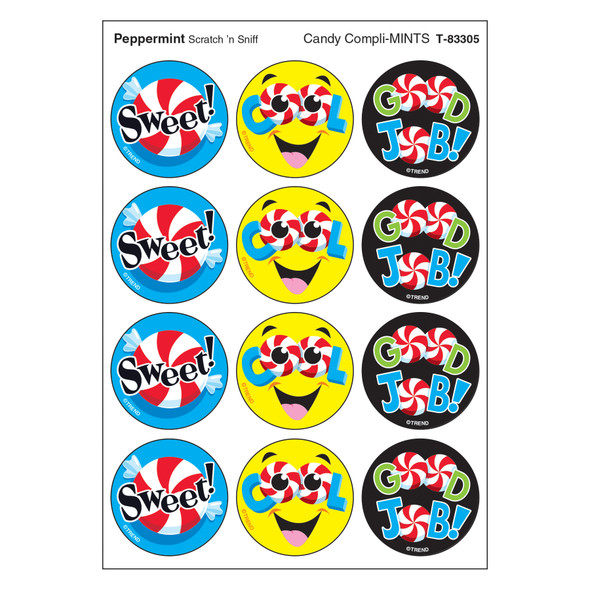 Candy Compli-MINTS/Peppermint Stinky Stickers, 48 Count - T-83305
