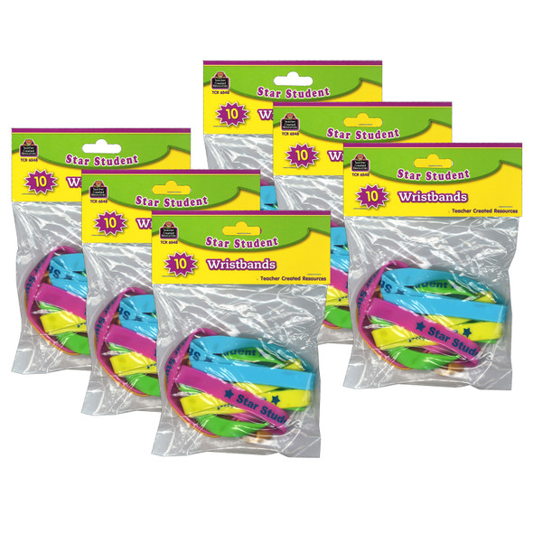 Star Student Wristbands 10 Per Pack, 6 Packs