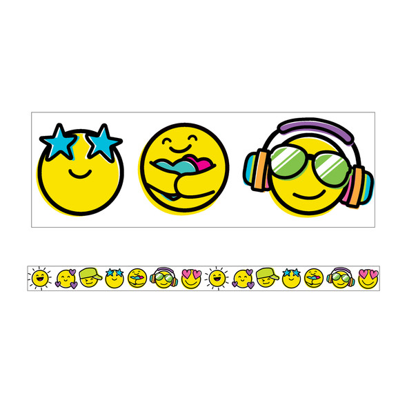 Kind Vibes Smiley Faces Straight Borders, 36 Feet - CD-108431