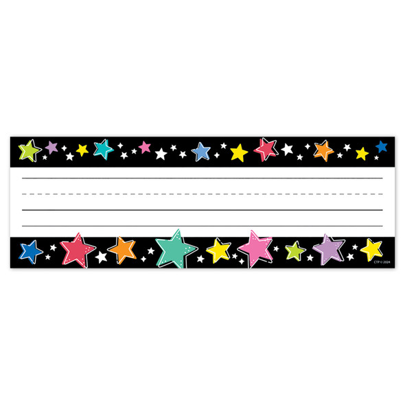 Colorful Stars On Black Name Plates Star Bright