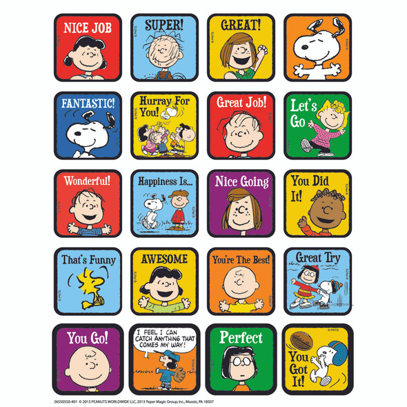 Peanuts Motivational Theme Stickers, Pack of 120 - EU-655055