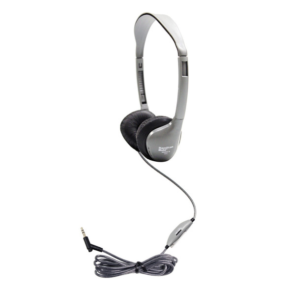 SchoolMate On-Ear Stereo Headphone with Leatherette Cushions and in-line Volume, Pack of 3