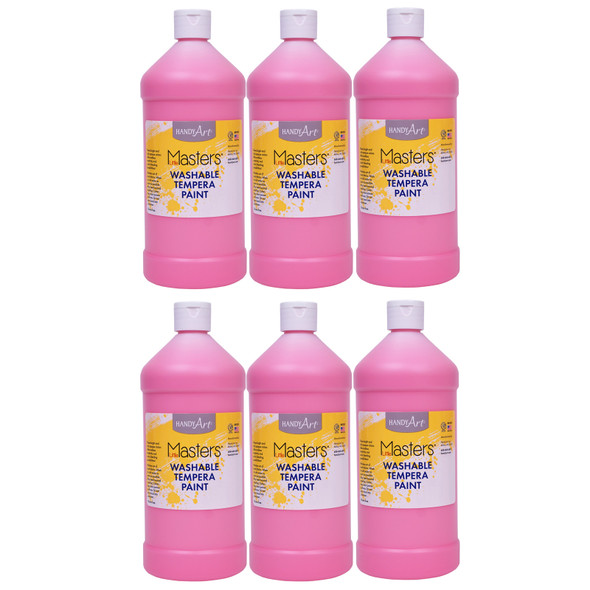Little Masters Washable Tempera Paint, 32 oz., Pink, Pack of 6