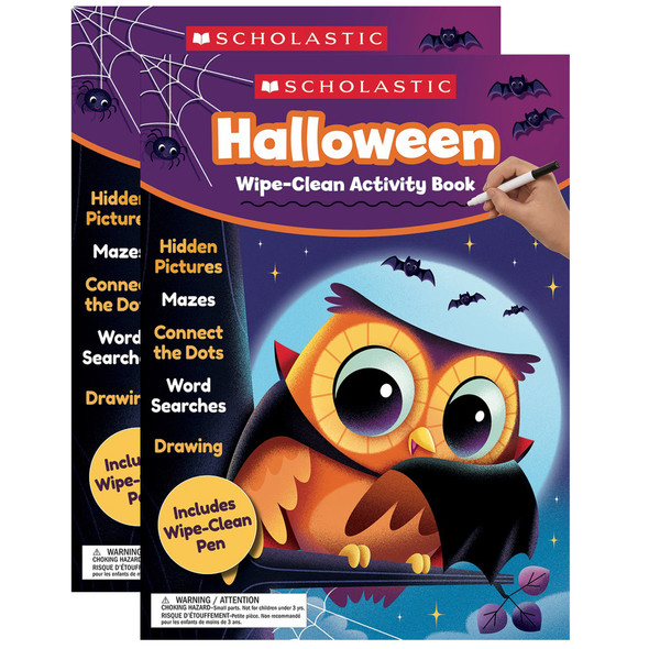 Halloween Wipe-Clean Activity Book, Pack of 2 - SC-830537BN