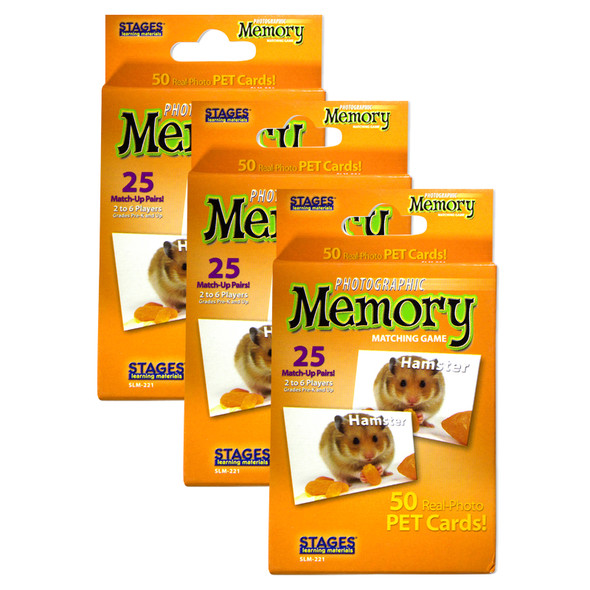 Pets Photographic Memory Matching Game, Pack of 3 - SLM221BN