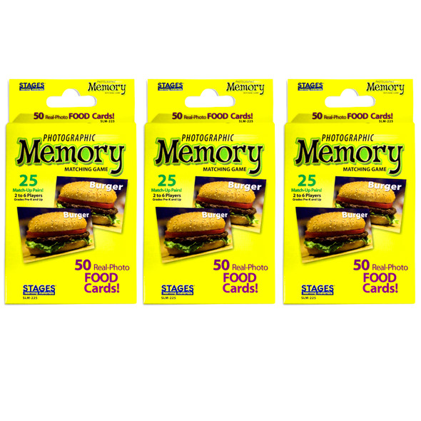 Food Photographic Memory Matching Game, 3 Packs