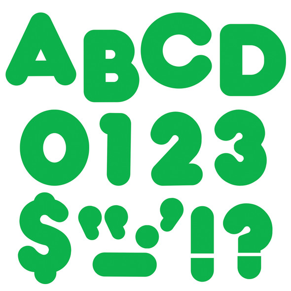 Green 4" Casual Uppercase Ready Letters, 6 Packs - T-458BN - 005089