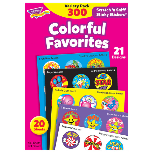 Colorful Favorites Stinky Stickers Variety Pack, 300 ct - T-6481