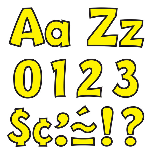 Yellow 4-Inch Playful Uppercase/Lowercase Combo Pack (EN/SP) Ready Letters - T-79743