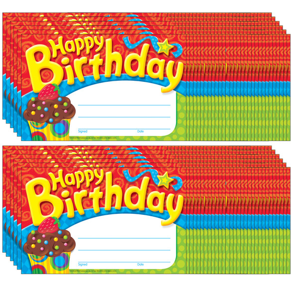 Happy Birthday The Bake Shop Recognition Awards, 30 Per Pack, 12 Packs - T-81049BN