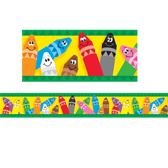 Colorful Crayons Bolder Borders, 35.75' Per Pack, 6 Packs - T-85041BN - 005089
