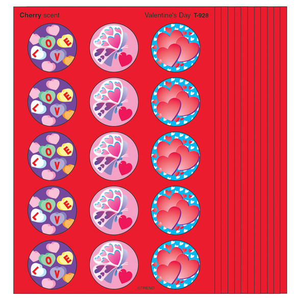 Valentine's Day/Cherry Stinky Stickers, 60 Per Pack, 12 Packs
