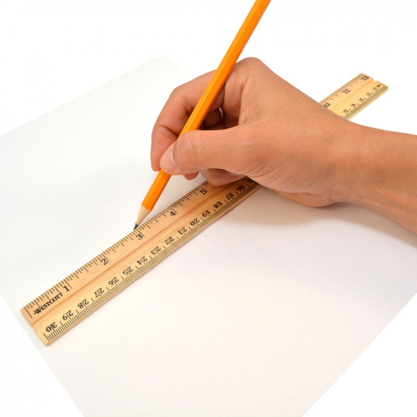 School Wood Ruler, 12"