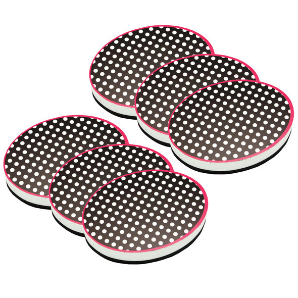 Magnetic Whiteboard Eraser, Black & White Dots, Pack of 6 Magnetic Whiteboard Eraser, Black & White Dots, Pack of 6