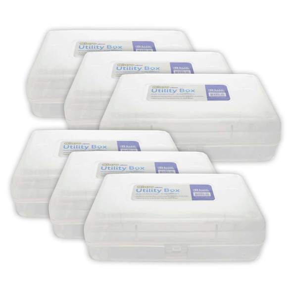 Clear Multipurpose Utility Box, Pack of 6 Clear Multipurpose Utility Box, Pack of 6