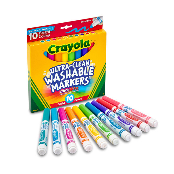 Ultra-Clean Washable Bright, Broad Line, Color Max Markers, 10 Count