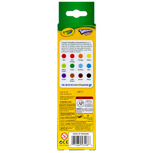 Twistables® Colored Pencils, 12 Per Box, 6 Boxes Twistables® Colored Pencils, 12 Per Box, 6 Boxes