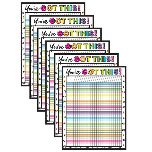 Kind Vibes Incentive Chart, 17" x 22", Pack of 6