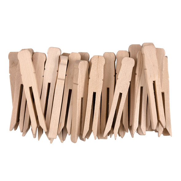 Flat Slotted Clothespins, Natural, 3.75", 40 Pieces