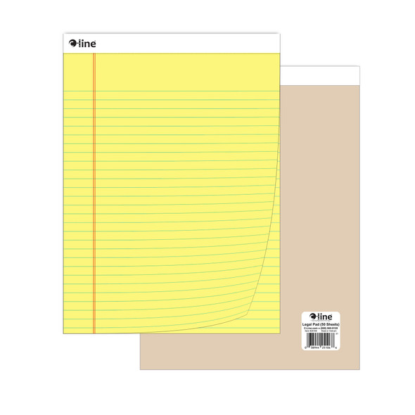 Legal Pad, Wide Ruled, Yellow, 50 Sheets