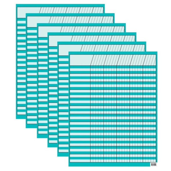 Turquoise Incentive Chart, 17" x 22", Pack of 6 Turquoise Incentive Chart, 17" x 22", Pack of 6