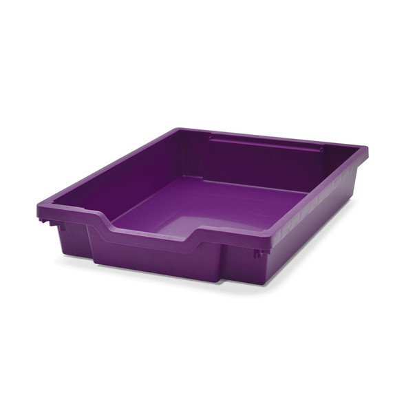 Shallow F1 Tray, Plum Purple, 12.3" x 16.8" x 3", Heavy Duty School, Industrial & Utility Bins, Pack of 8