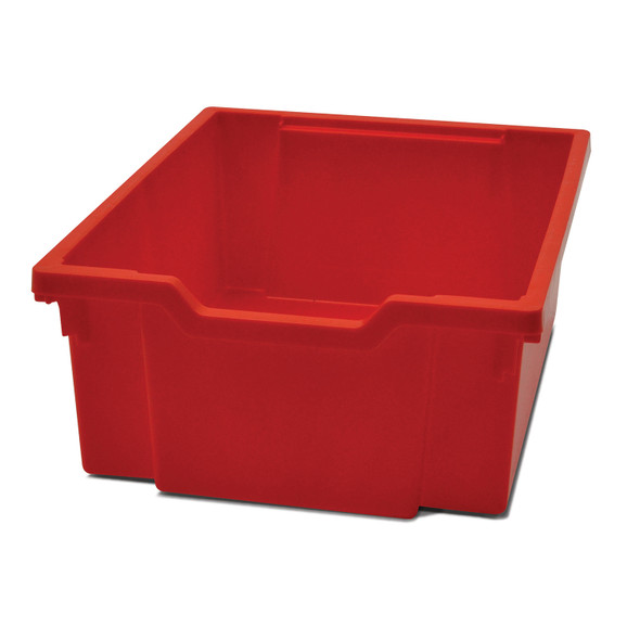 Deep F2 Tray, Flame Red, 12.3" x 16.8" x 5.9", Heavy Duty School, Industrial & Utility Bins, Pack of 6