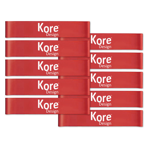 Fidget Kick Bands, Latex, 10" to 16", Red, Pack of 10