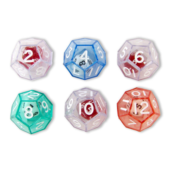12-Sided Double Dice, Set of 6 12-Sided Double Dice, Set of 6