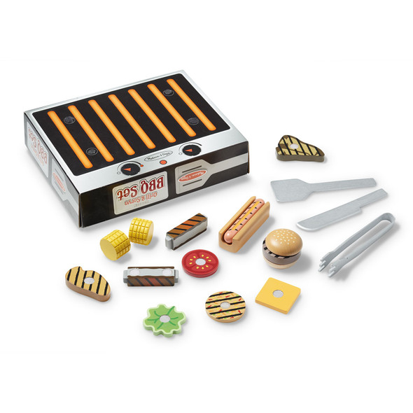 Wooden Grill & Serve BBQ Set