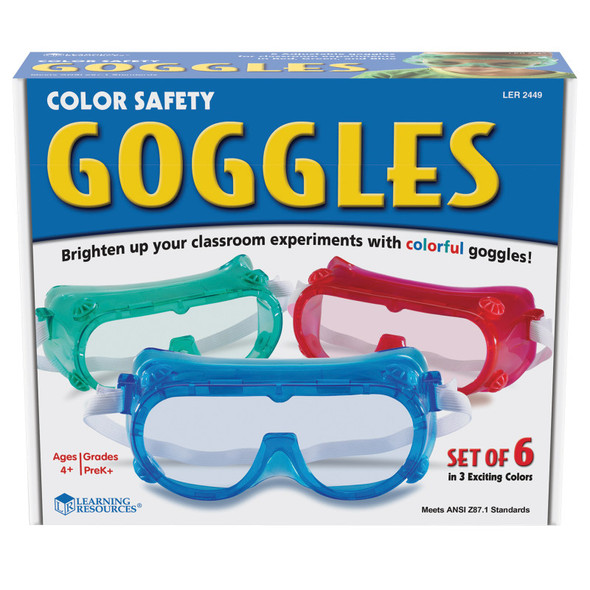 Colored Safety Goggles, 6 Per Pack Colored Safety Goggles, 6 Per Pack