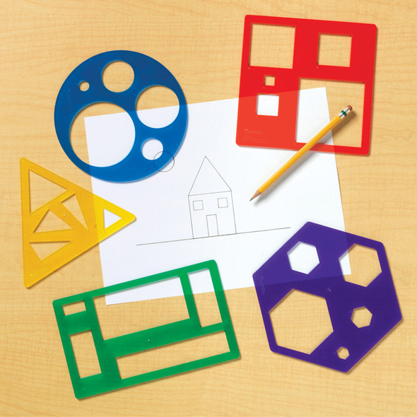 Primary Shapes Templates, Set of 5