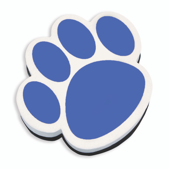 Magnetic Whiteboard Eraser, Blue Paw, Pack of 6 - ASH10002BN