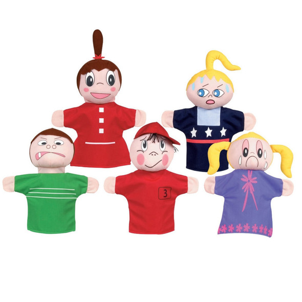 How Am I Feeling Hand Puppet Set, Caucasian, Pack of 5