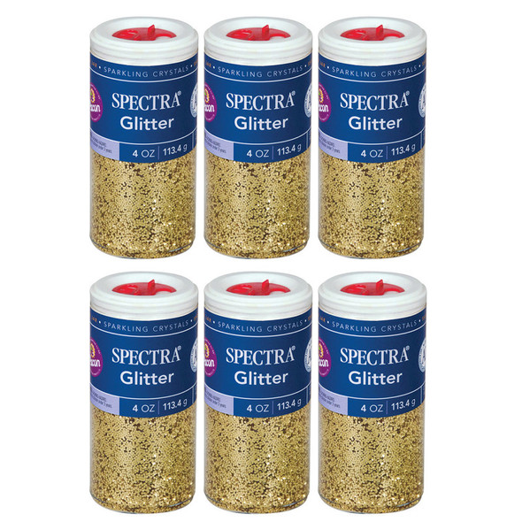 Glitter, Gold, 4 oz. Per Jar, 6 Jars Glitter, Gold, 4 oz. Per Jar, 6 Jars