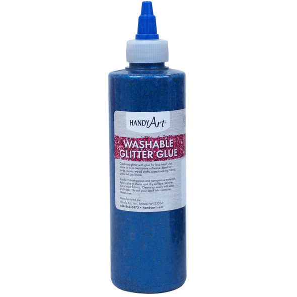 Washable Glitter Glue, 8 oz., Blue Washable Glitter Glue, 8 oz., Blue