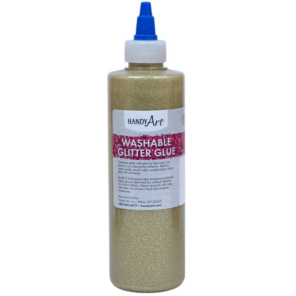 Washable Glitter Glue, 8 oz., Gold Washable Glitter Glue, 8 oz., Gold