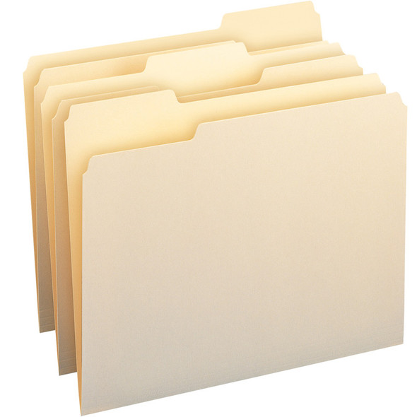 File Folders, 1/3-Cut Tab, Letter, Manila, Box of 100 File Folders, 1/3-Cut Tab, Letter, Manila, Box of 100