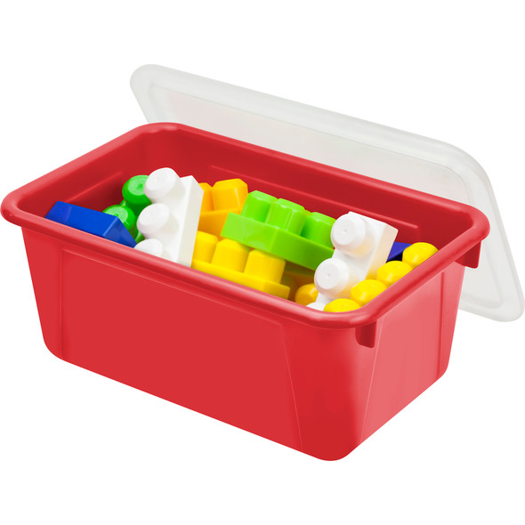 Small Cubby Bin with Cover, Classroom Red