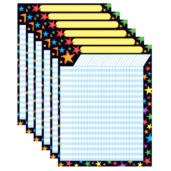 Gel Stars Incentive Chart, 17" x 22", Pack of 6 Gel Stars Incentive Chart, 17" x 22", Pack of 6