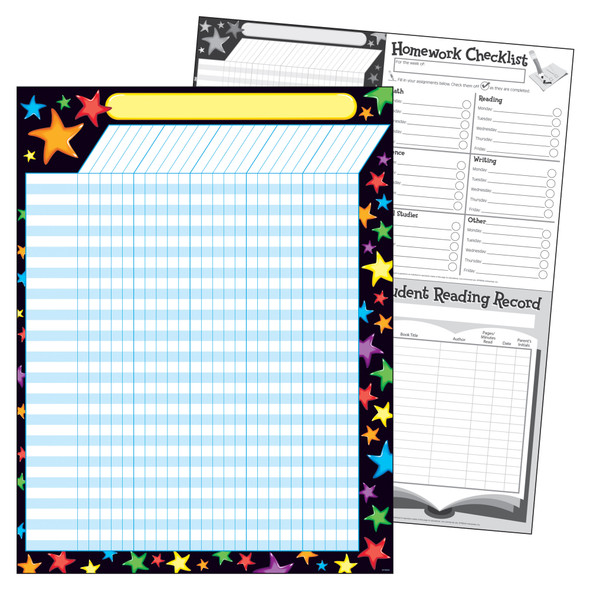 Gel Stars Incentive Chart, 17" x 22", Pack of 6 Gel Stars Incentive Chart, 17" x 22", Pack of 6