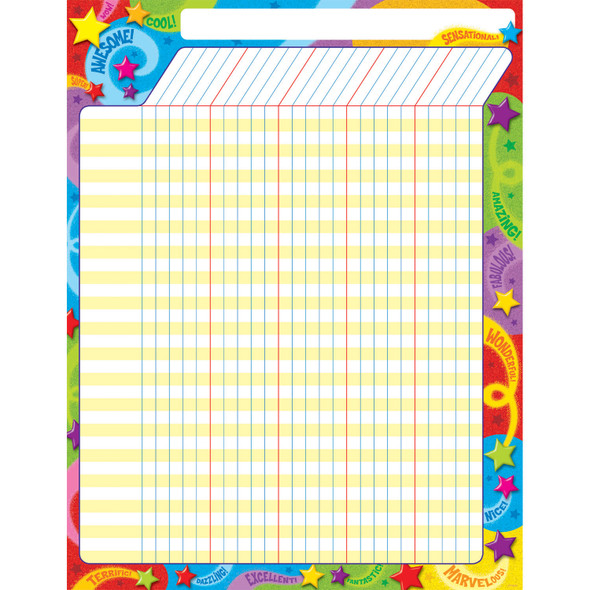 Praise Words 'n Stars Incentive Chart, 17" x 22", Pack of 6 Praise Words 'n Stars Incentive Chart, 17" x 22", Pack of 6