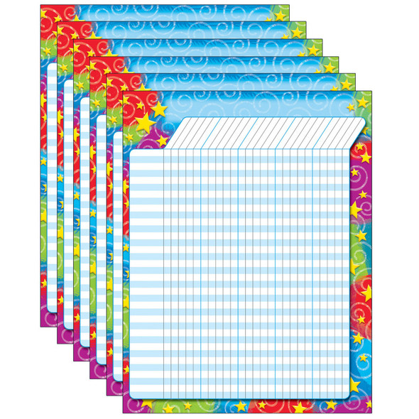 Stars 'n Swirls Incentive Chart, 17" x 22", Pack of 6 Stars 'n Swirls Incentive Chart, 17" x 22", Pack of 6
