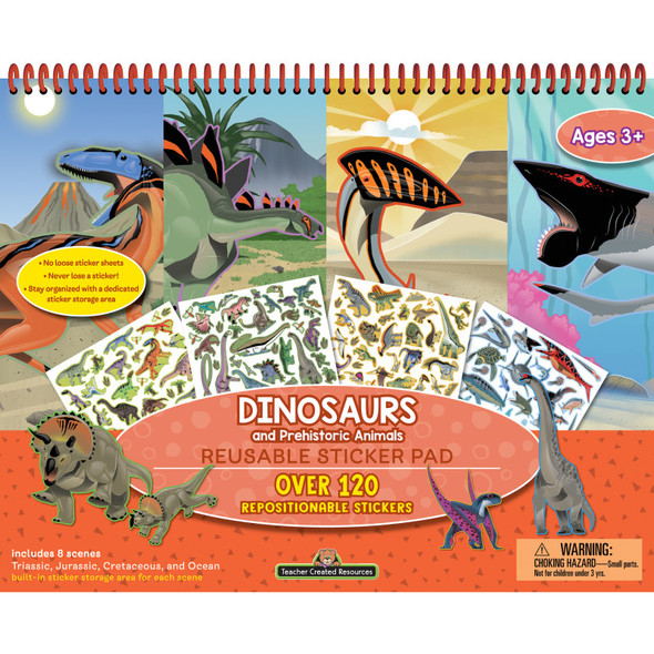 Dinosaurs and Prehistoric Animals Reusable Sticker Pad Dinosaurs and Prehistoric Animals Reusable Sticker Pad