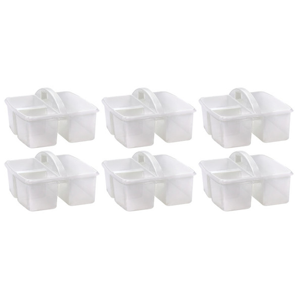 Plastic Storage Caddy, Clear, Pack of 6 Plastic Storage Caddy, Clear, Pack of 6
