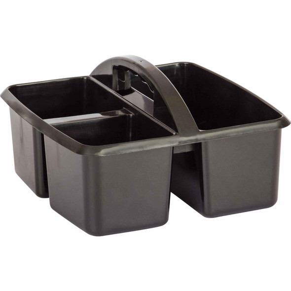 Plastic Storage Caddy, 9" L x 9-1/4" W x 5-1/4" H, Black, 1 Count Plastic Storage Caddy, 9" L x 9-1/4" W x 5-1/4" H, Black, 1 Count