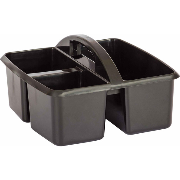 Plastic Storage Caddy, Black, Pack of 6 Plastic Storage Caddy, Black, Pack of 6