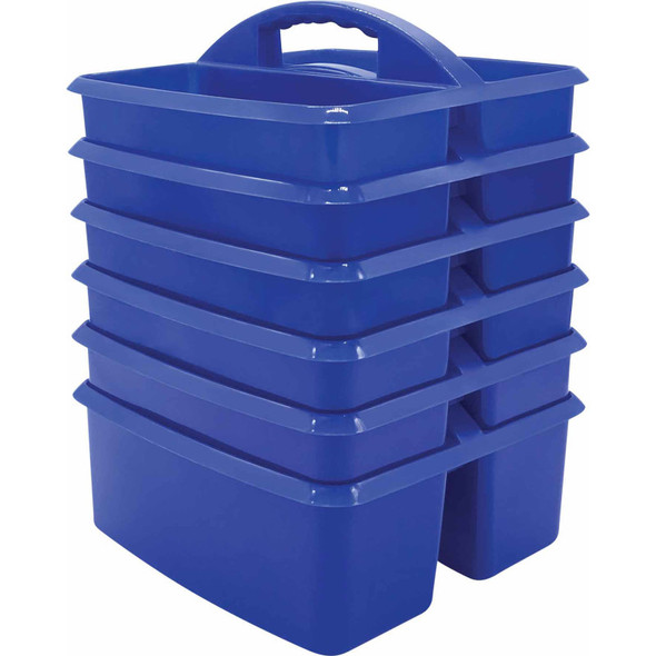Blue Plastic Storage Caddy, Pack of 6 Blue Plastic Storage Caddy, Pack of 6