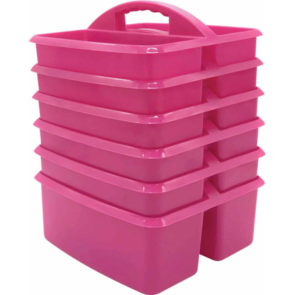 Pink Plastic Storage Caddy, Pack of 6 Pink Plastic Storage Caddy, Pack of 6